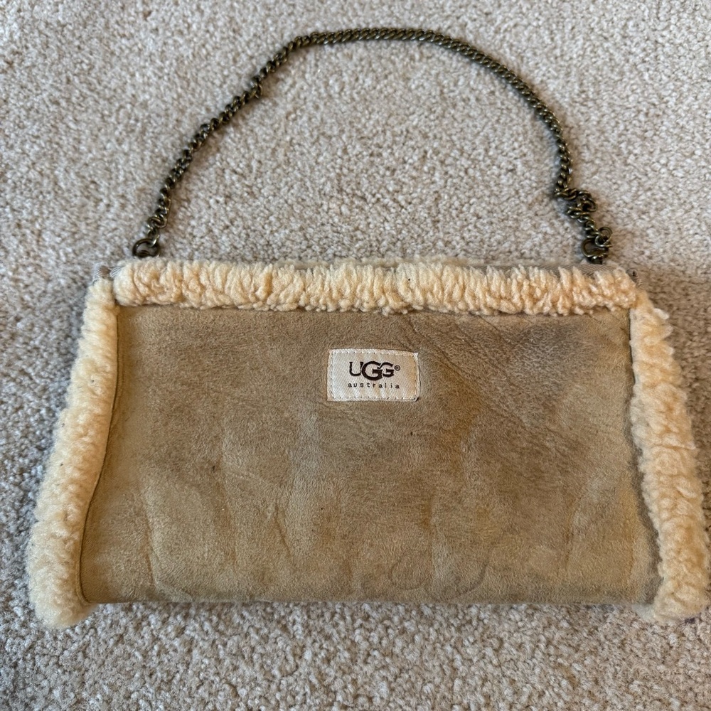 Ugg Shearling Fur Trim Muff Shoulder Bag